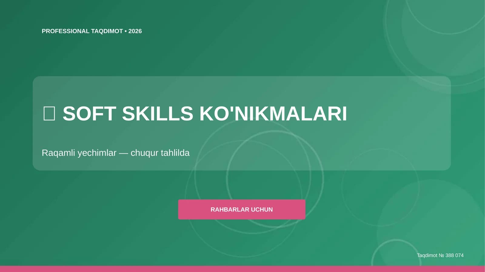 SOFT SKILLS KO'NIKMALARI