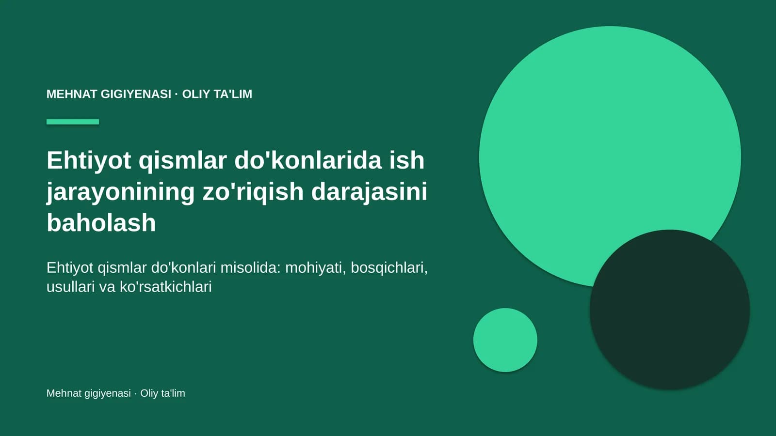 ehtiyot qismlar do'konlarida ish jarayonining zo'riqish darajasini baholash 1026