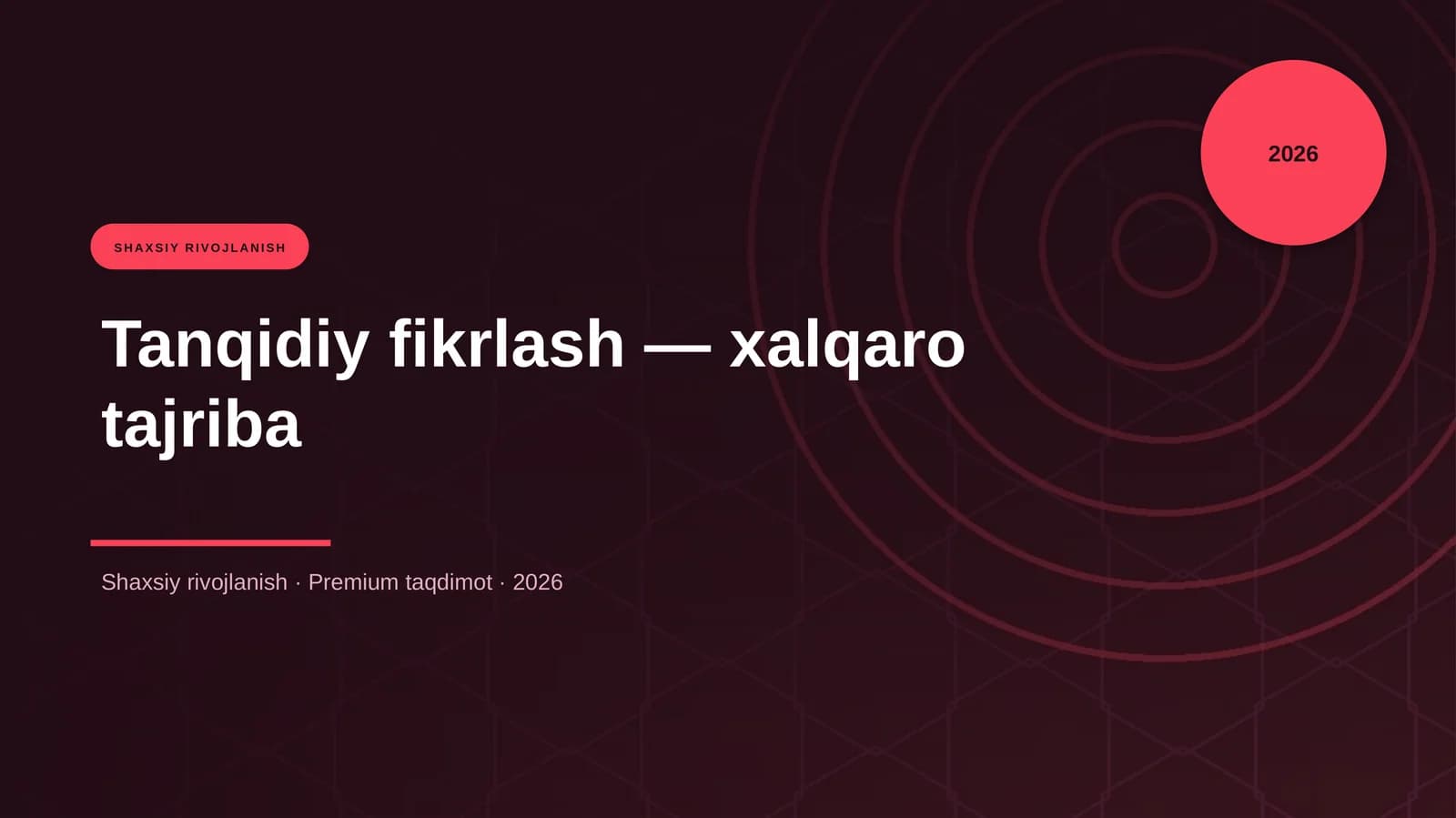 Tanqidiy fikrlash — xalqaro tajriba