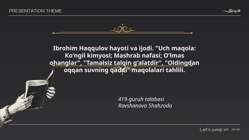 Ibrohim Haqqulov hayoti va ijodi