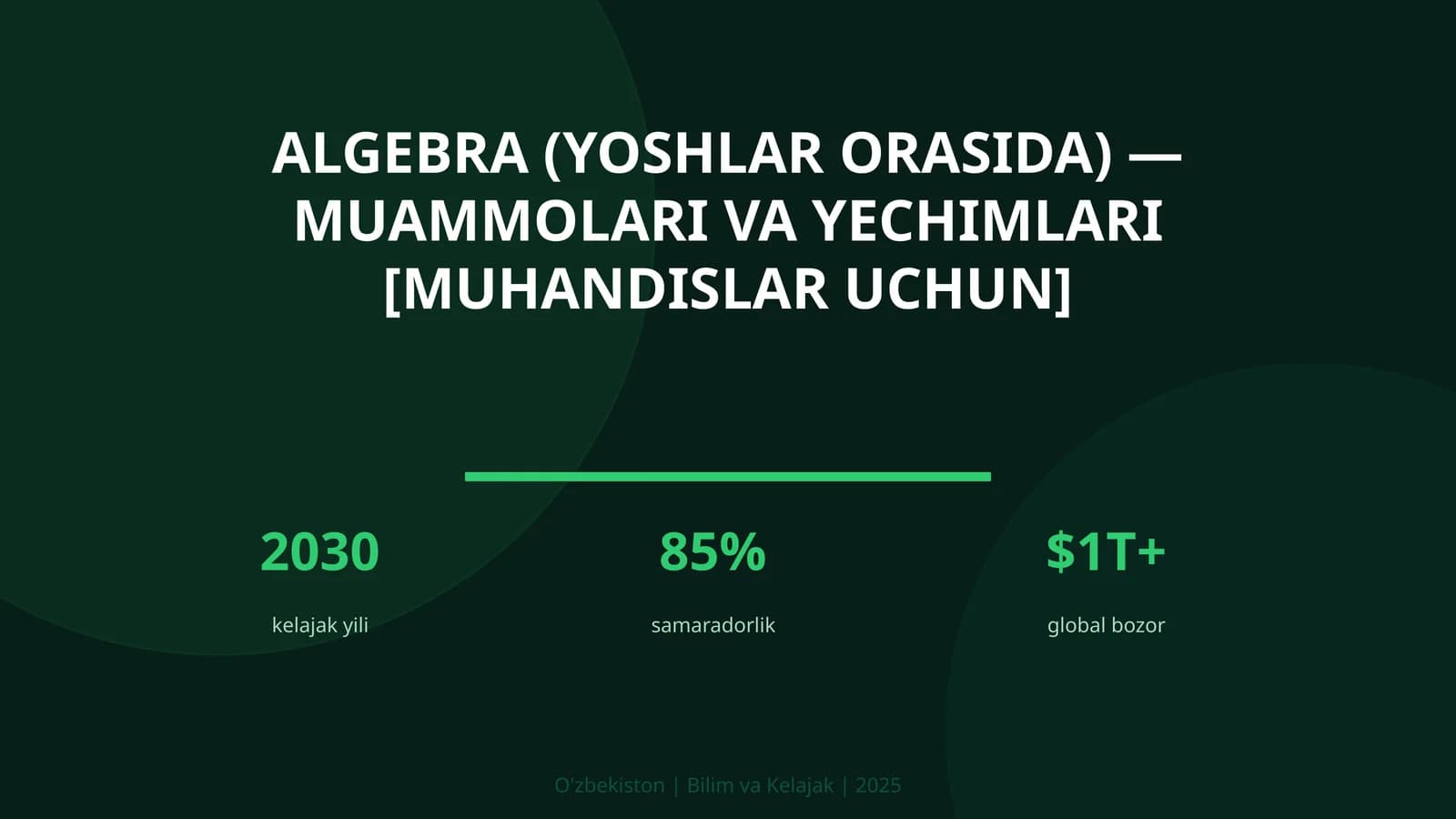 Algebra (Yoshlar orasida) - Muammolari va yechimlari [Muhandislar uchun]