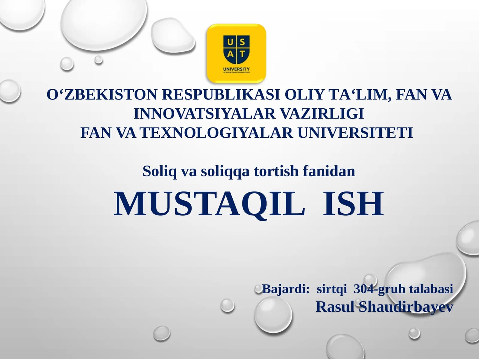 Suvresurslaridan Foydalanganlik Uchun Soliq