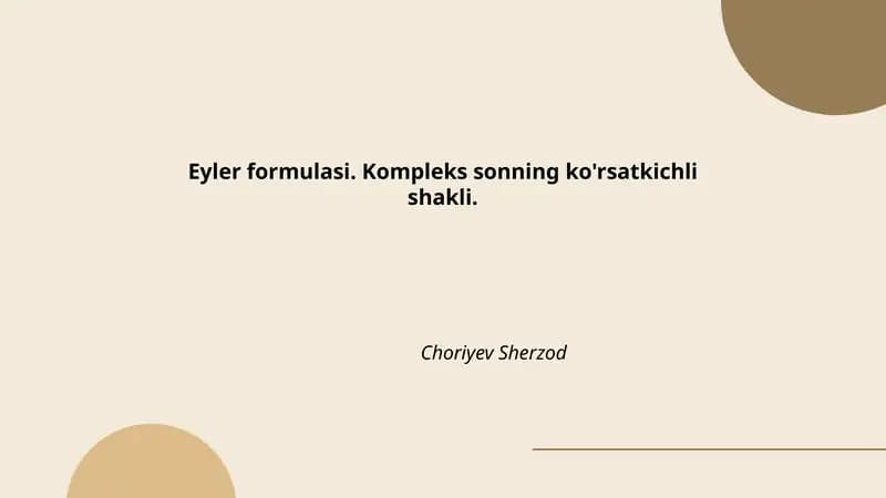 Eyler formulasi