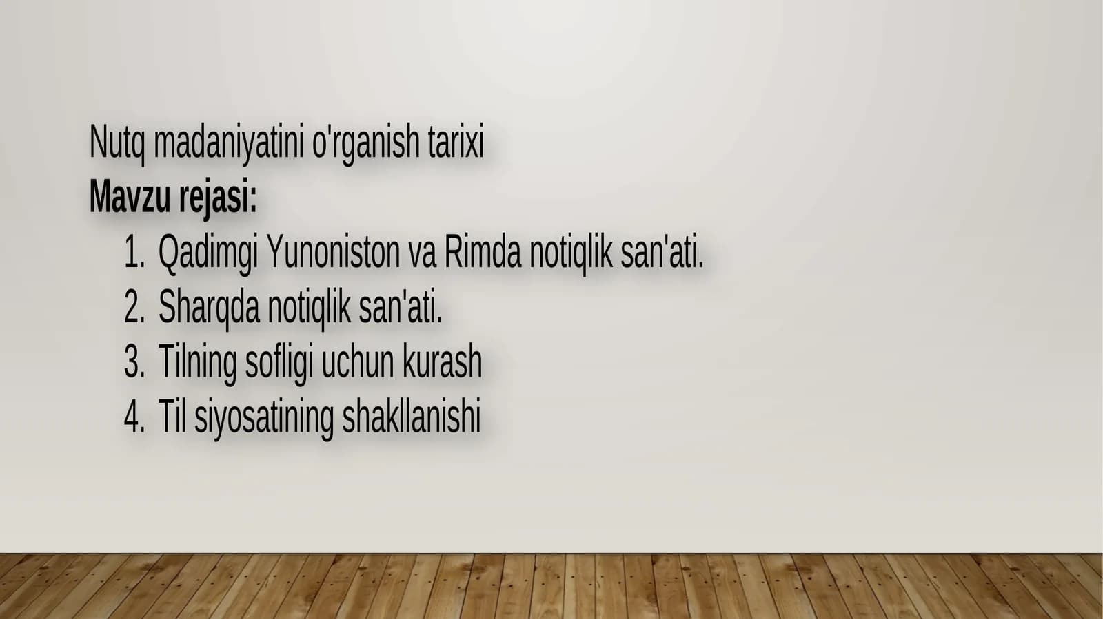 Nutqda Qadimgi Yunoniston va Rim merosining nazariyasi