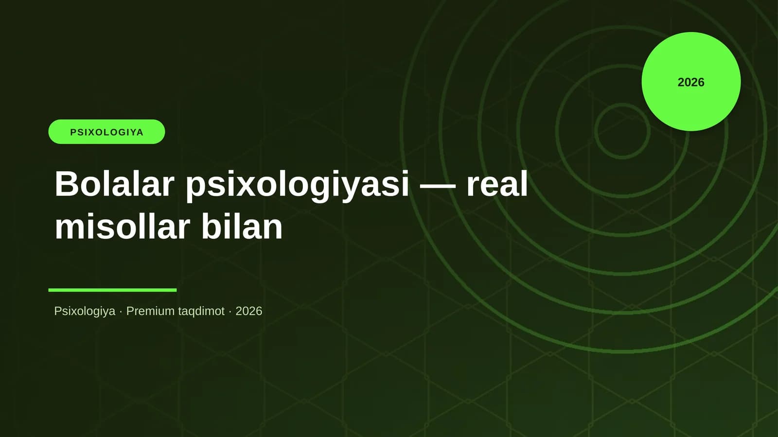 Bolalar psixologiyasi — real misollar bilan