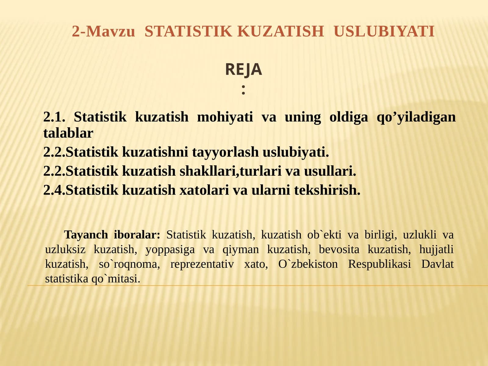 Statistik kuzatish uslubiyati