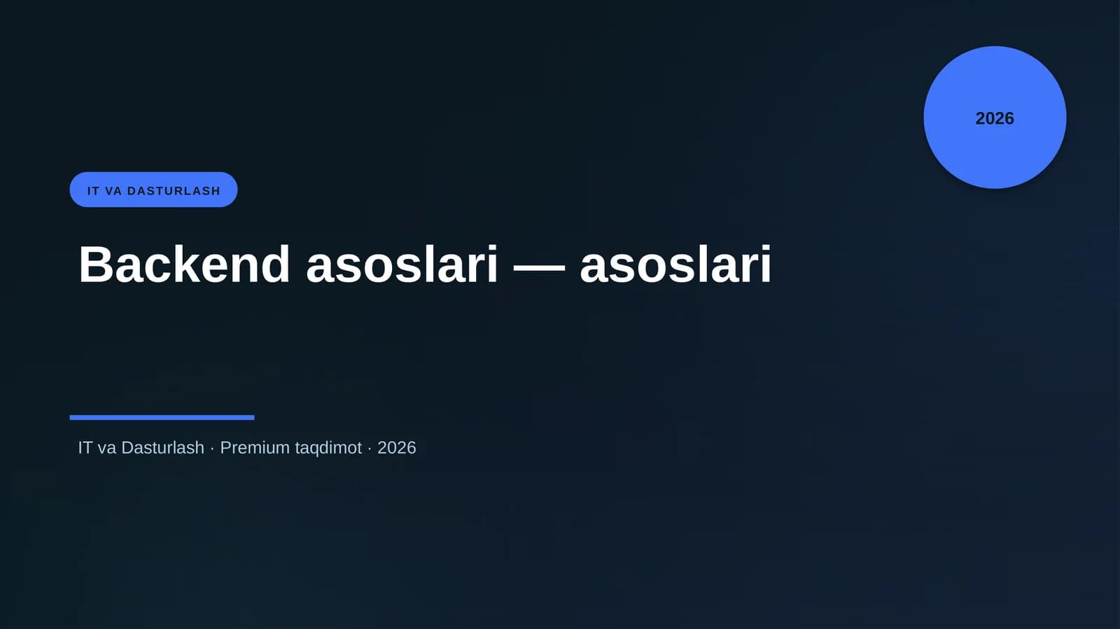 Backend asoslari — asoslari