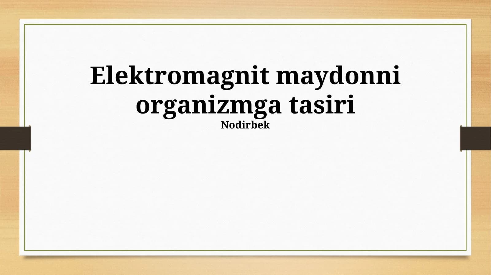 Elektromagnit maydonni organizmga tasiri