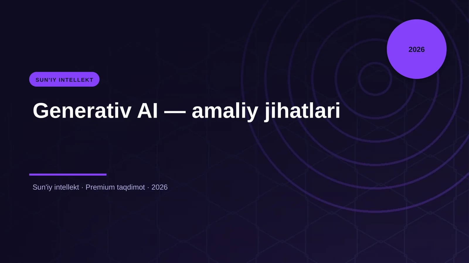 Generativ AI — amaliy jihatlari