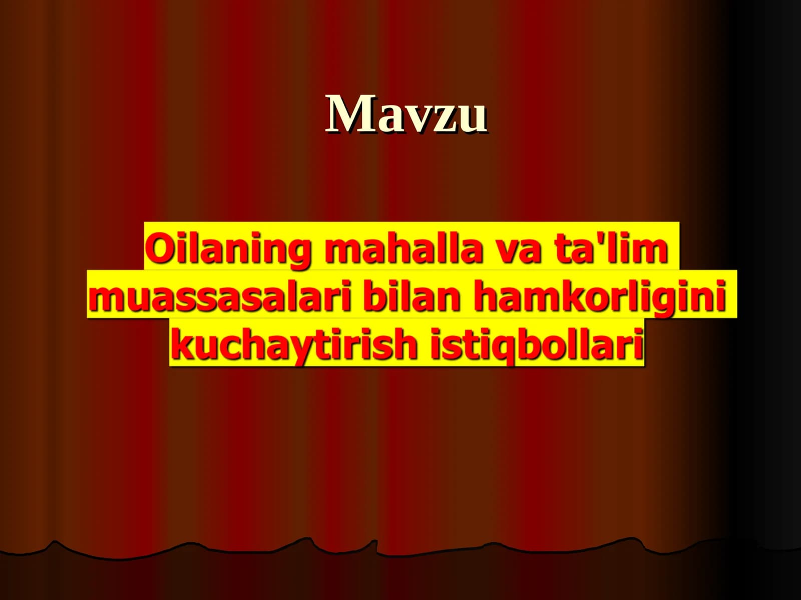 Barkamol avloddagi tarbiyaviy ishlar