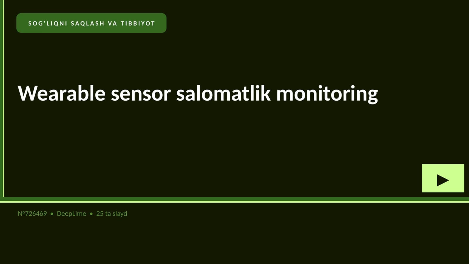 Wearable sensor salomatlik monitoring