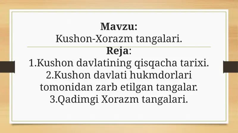 Kushon-Xorazm tangalari