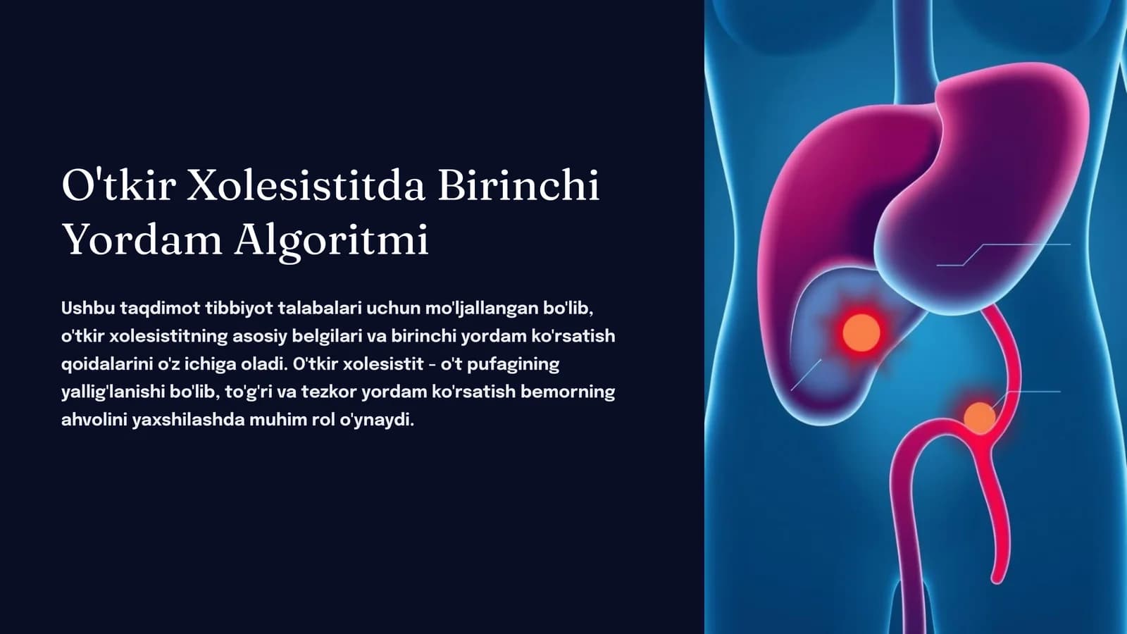 O'tkir Xolesistitda Birinchi Yordam Algoritmi