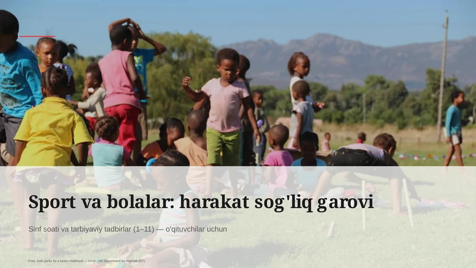 Sport va bolalar: harakat sog'liq garovi