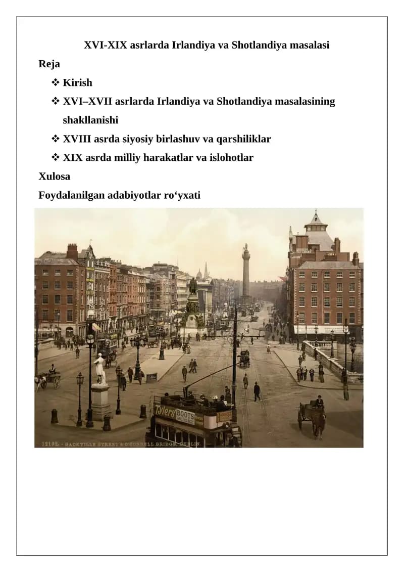 XVI-XIX asrlarda Irlandiya va Shotlandiya masalasi