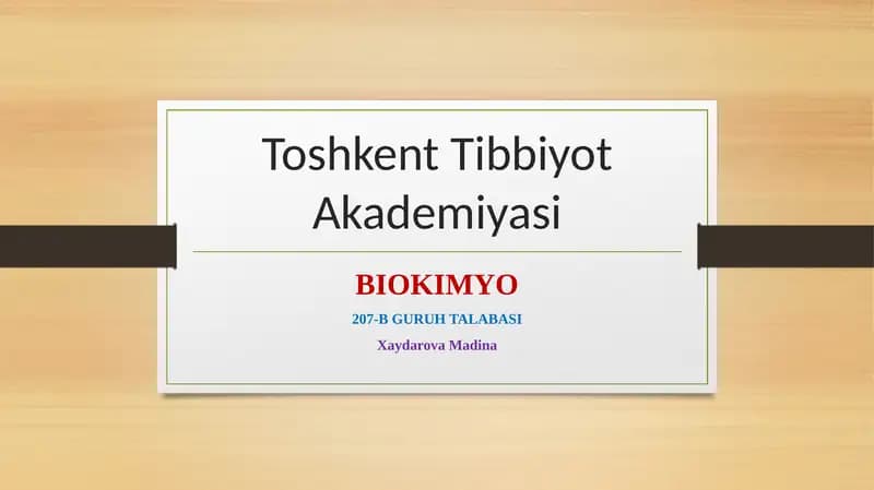 BIOKIMYO