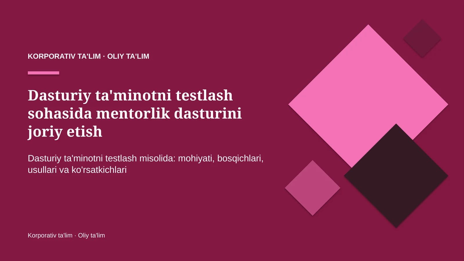 Mentorlik dasturini joriy etish: mohiyati