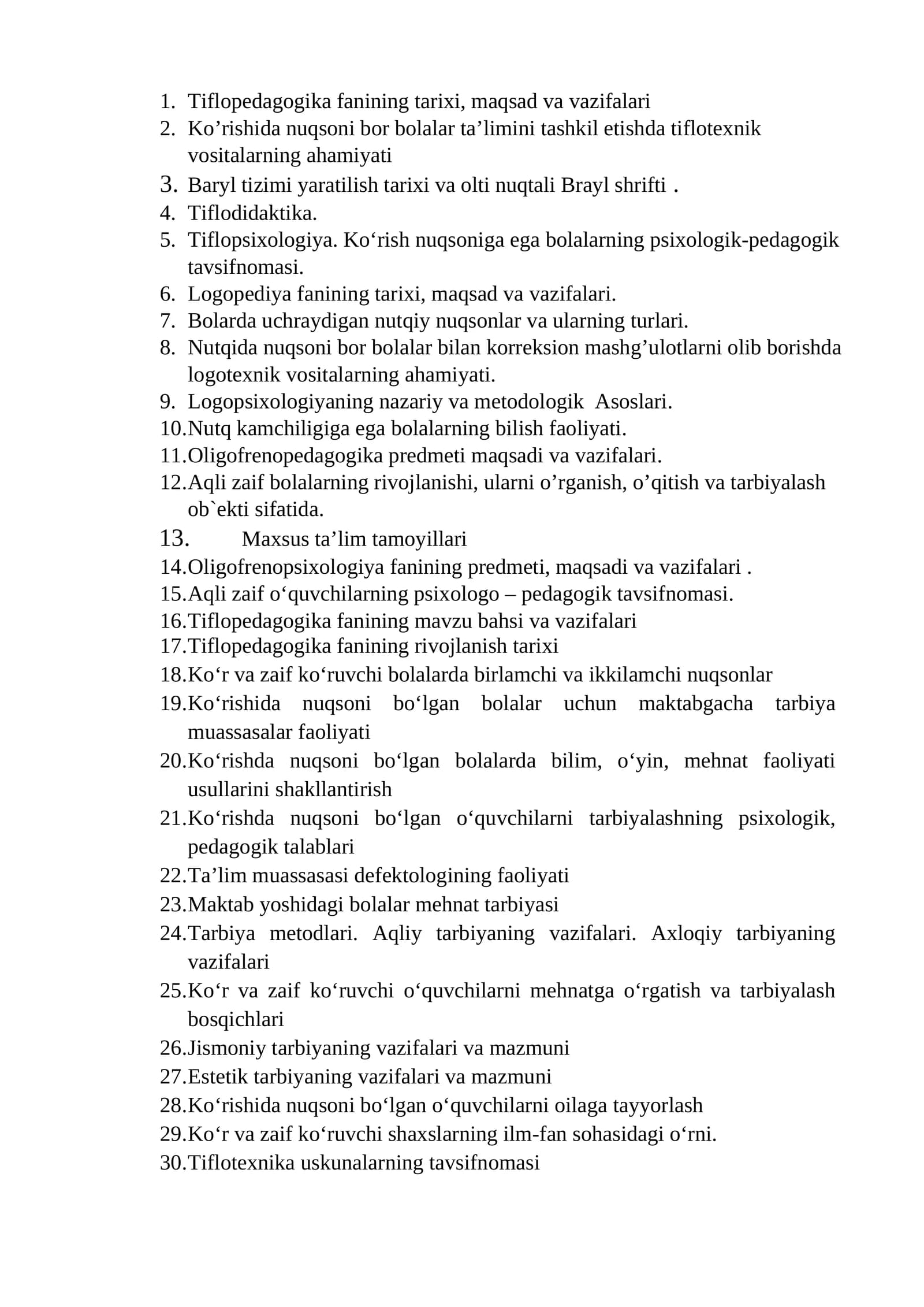 Tiflopedagogika fanining tarixi, maqsad va vazifalari
