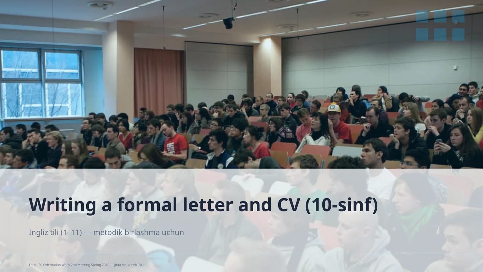 "Writing a formal letter and CV (10-sinf)"
