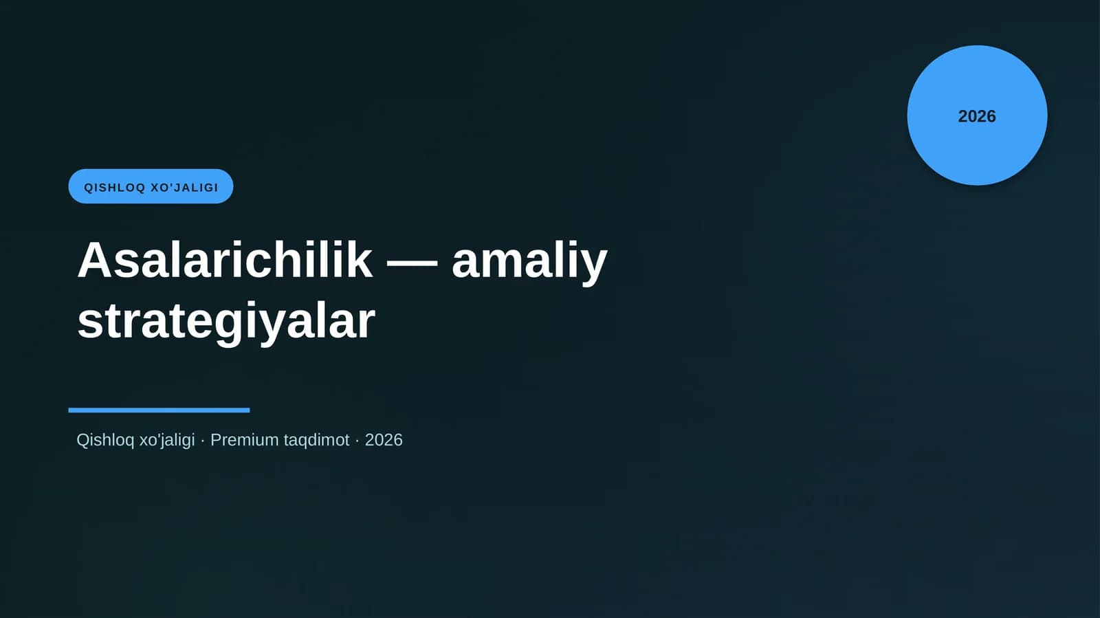 Asalarichilik — amaliy strategiyalar