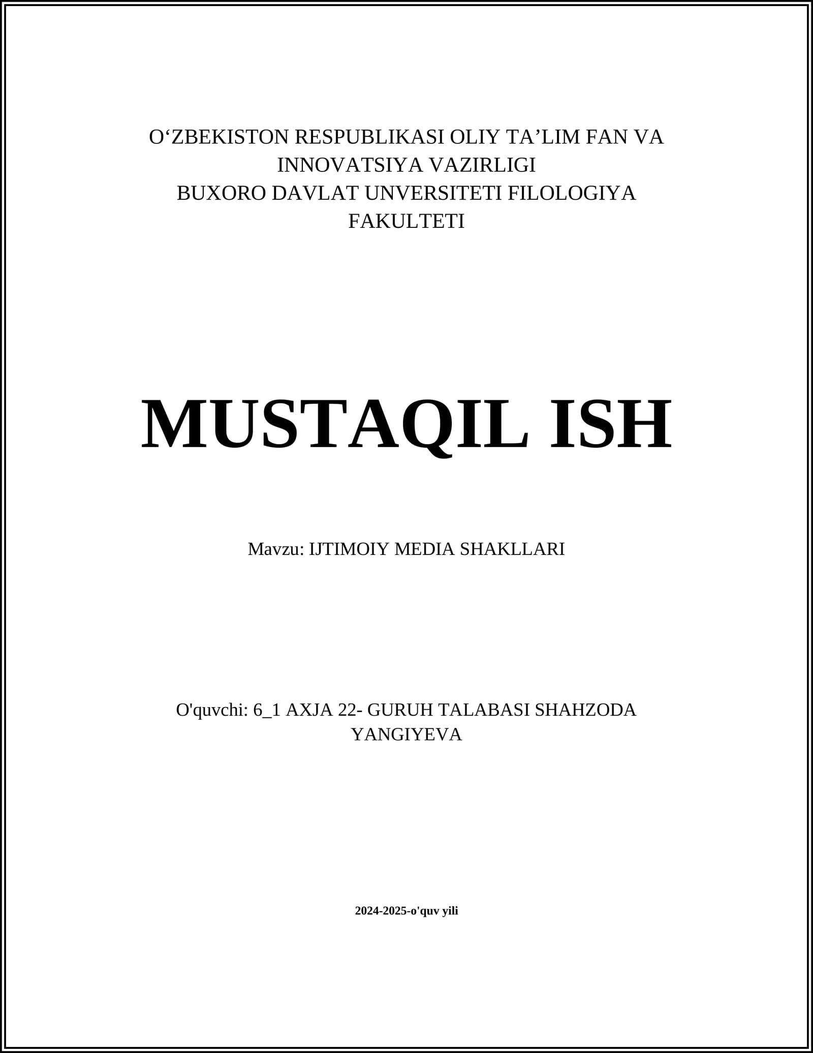 IJTIMOIY MEDIA SHAKLLARI