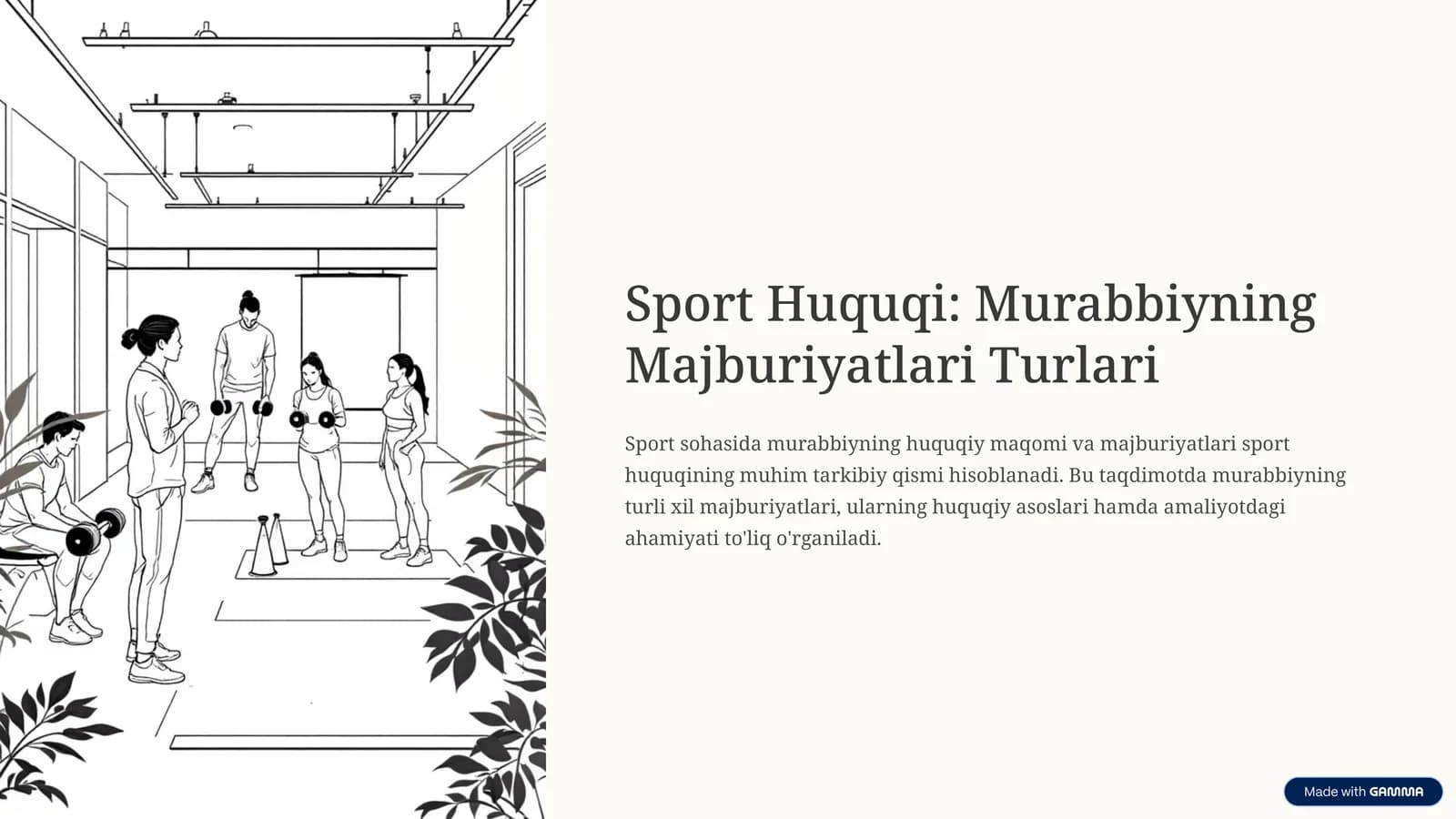 Sport Huquqi: Murabbiyning Majburiyatlari Turlari