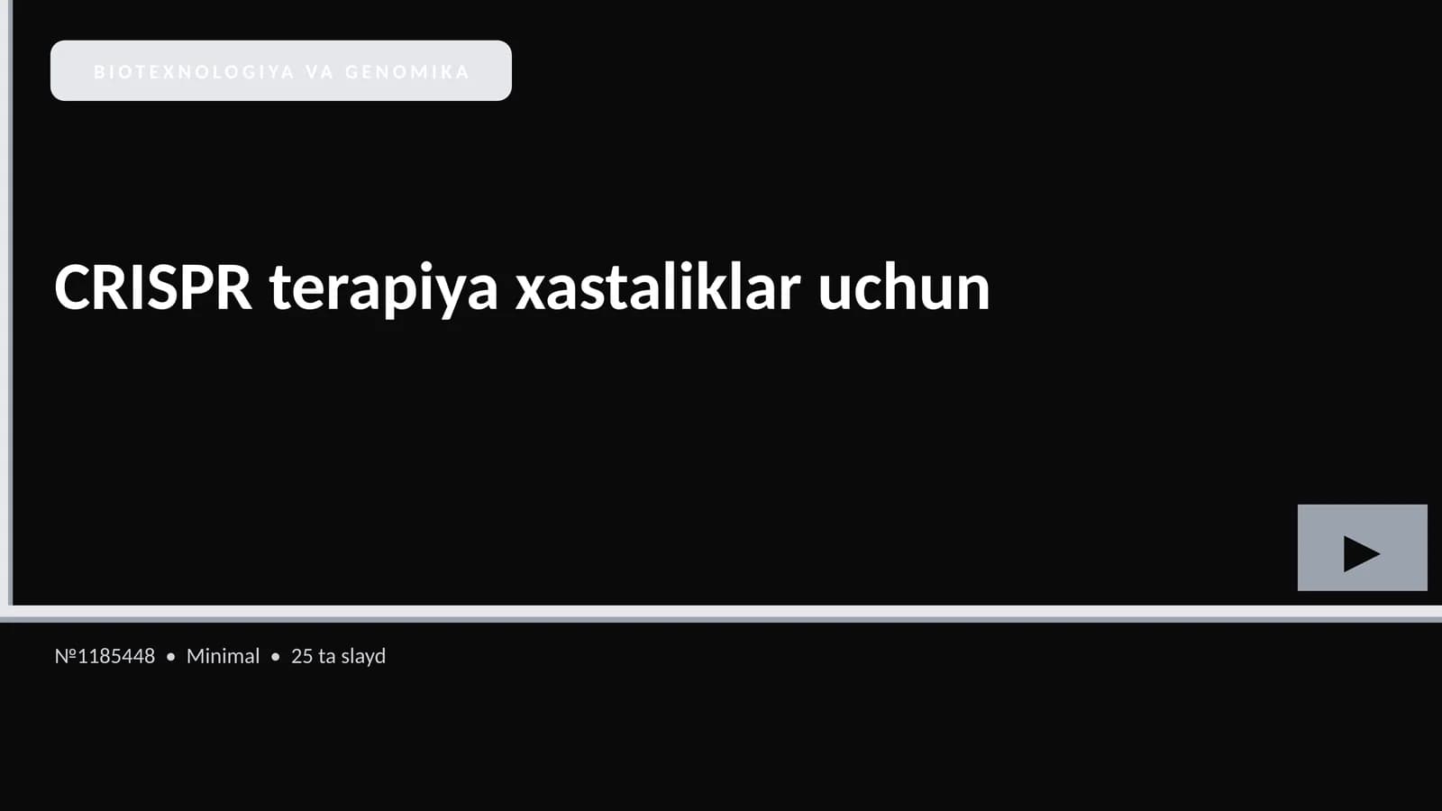BIOTEXNOLOGIYA VA GENOMIKA