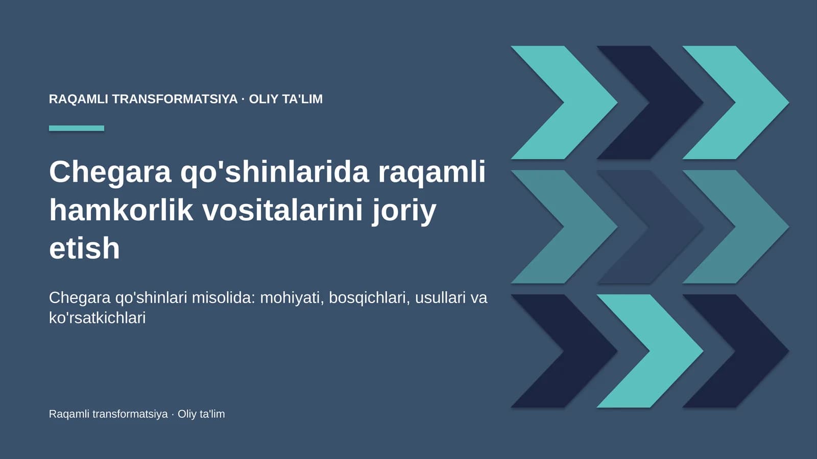 Raqamli TRANSFORMATSIYA · OLIY TA'LIM
