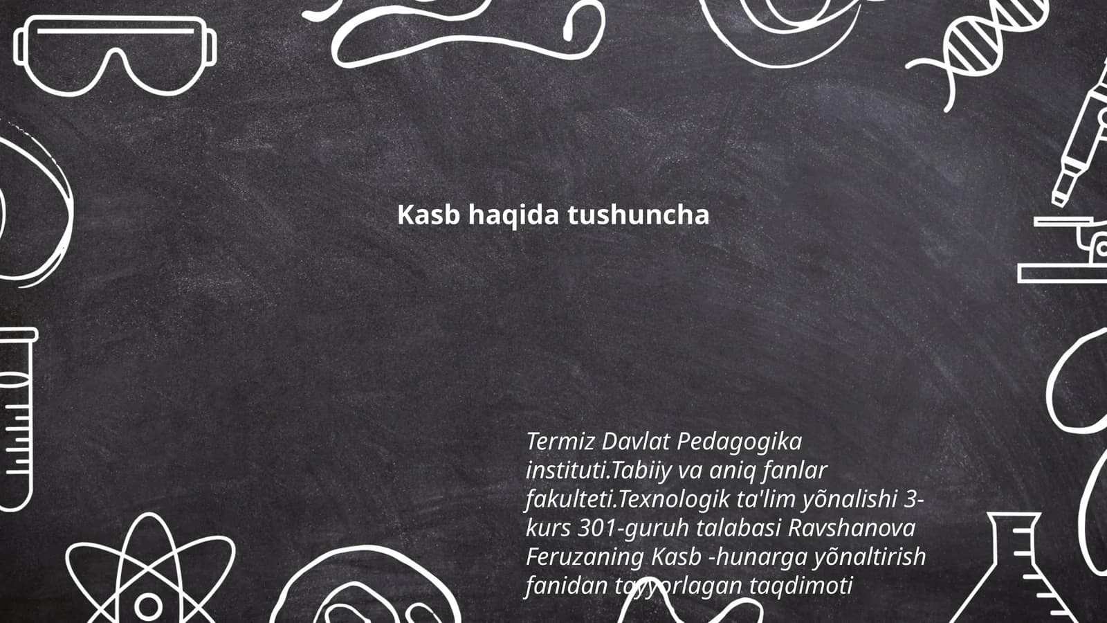 Kasb haqida tushuncha