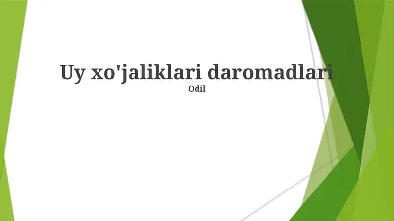 Uy xo'jaliklari daromadlari