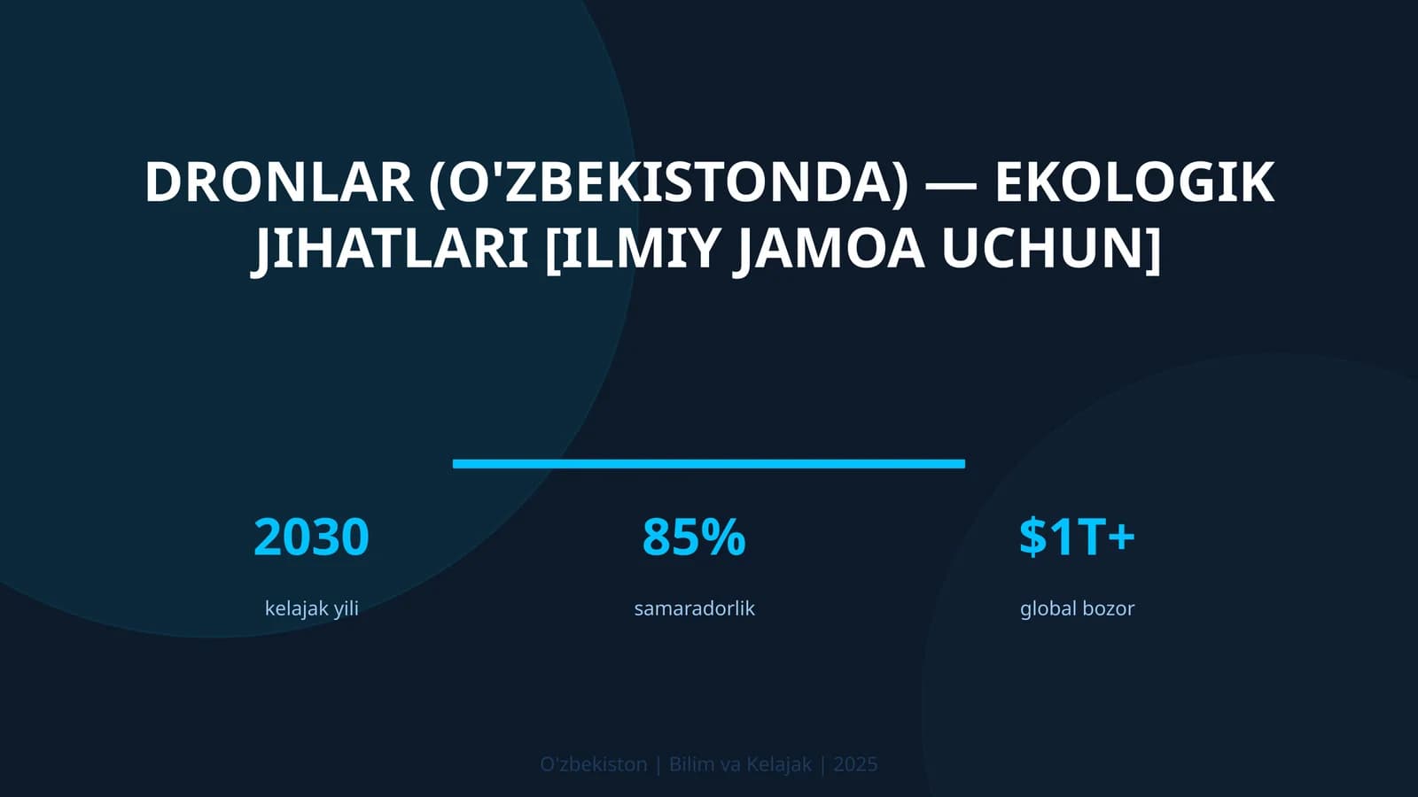 DRONLAR (O'ZBEKISTONDA) — EKOLOGIK JIHATLARI [ILMIY JAMOA UCHUN]