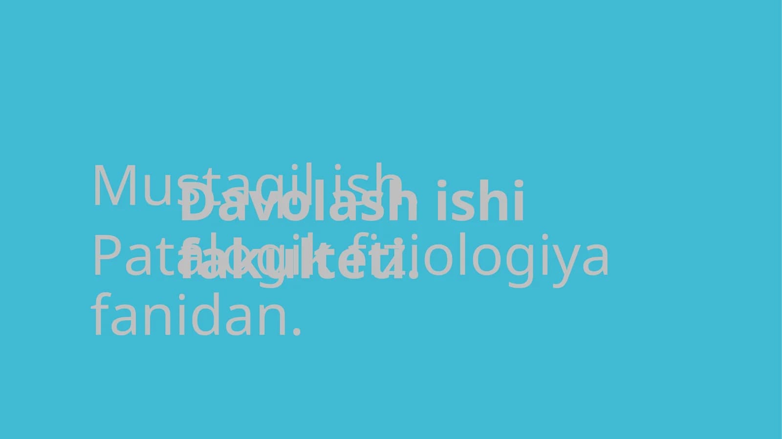 Davolash ishi fakulteti