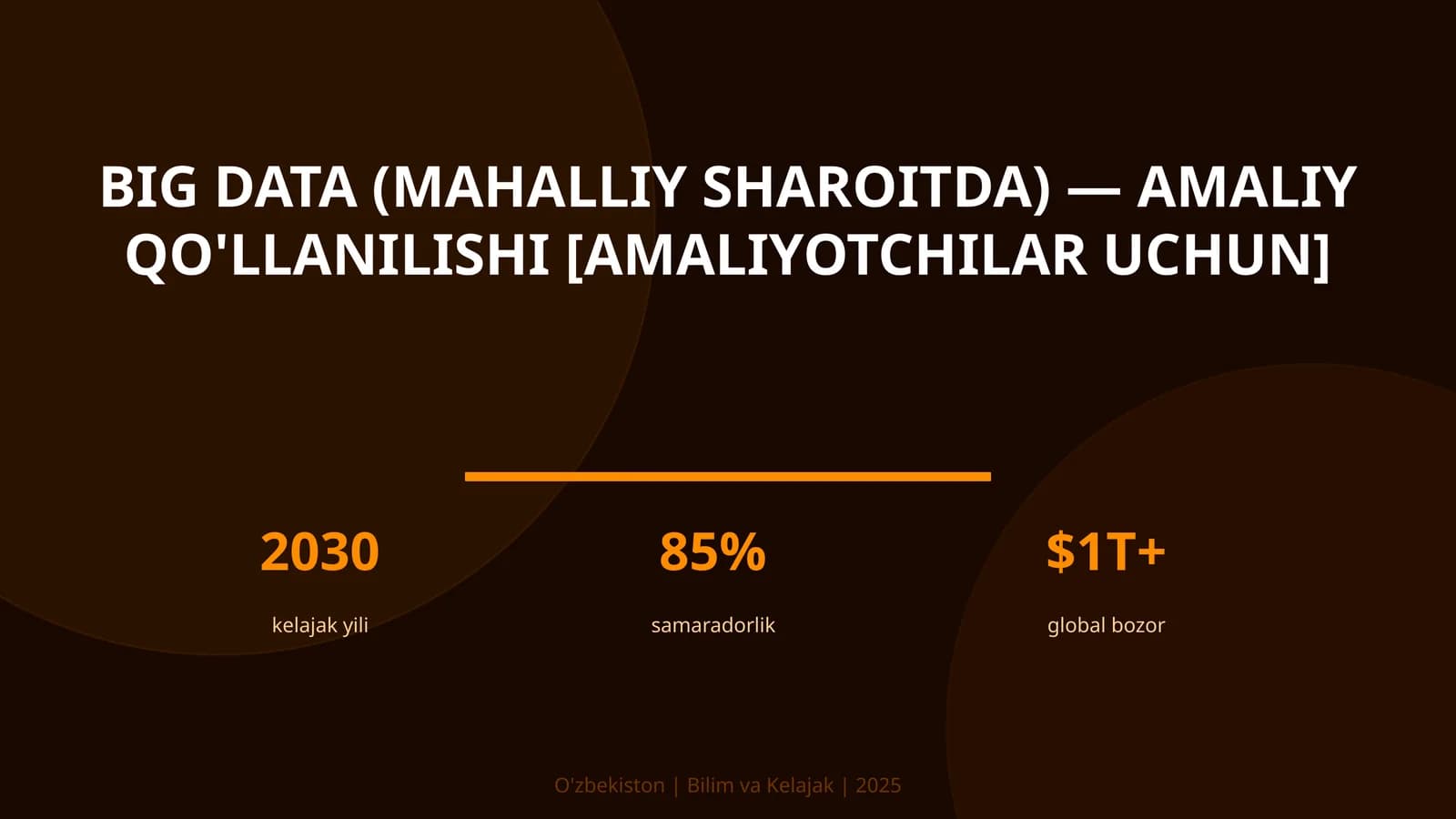 Big Data (mahalliy sharoitda) — amaliy qo'llanilishi [amaliyotchilar uchun]