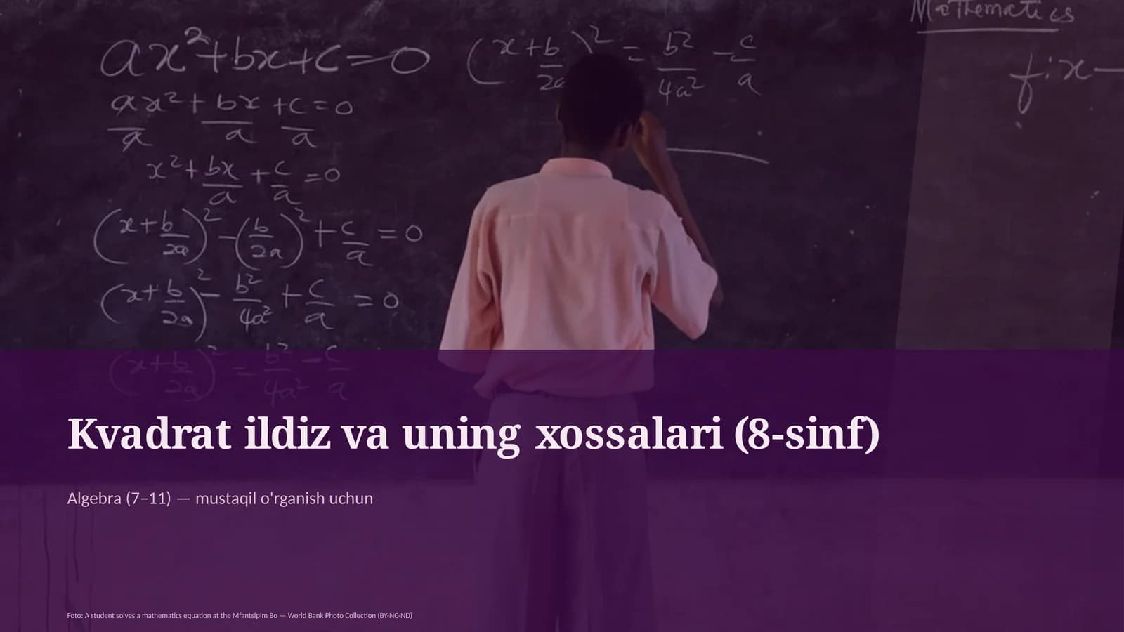 Kvadrat ildiz va uning xossalari (8-sinf)