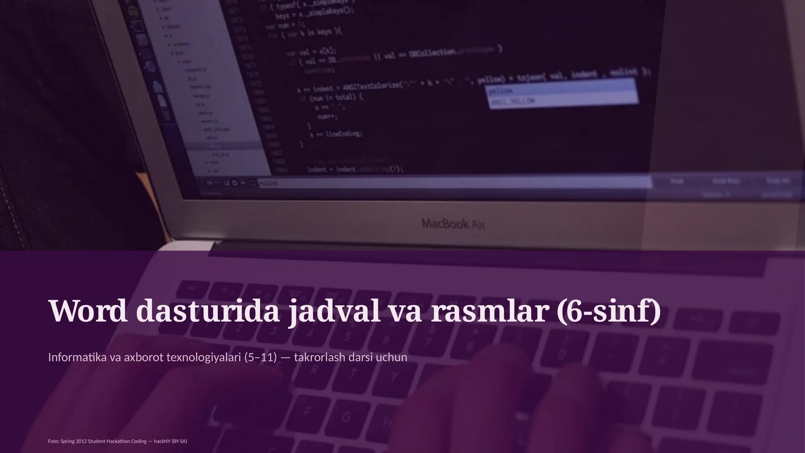 Word dasturida jadval va rasmlar (6-sinf)