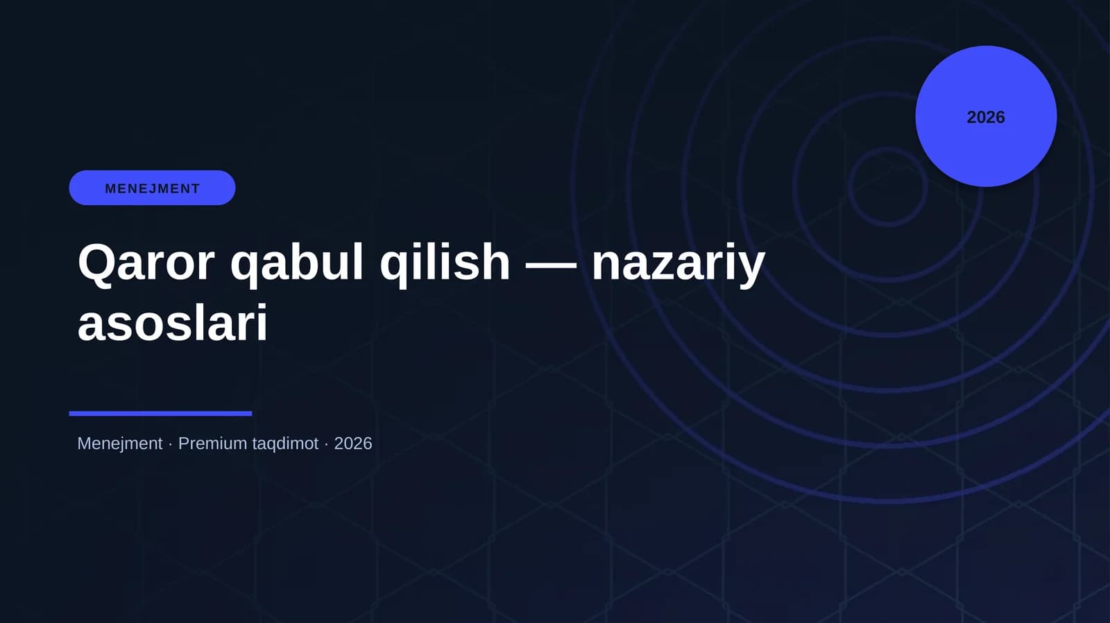 Qaror qabul qilish — nazariy asoslari