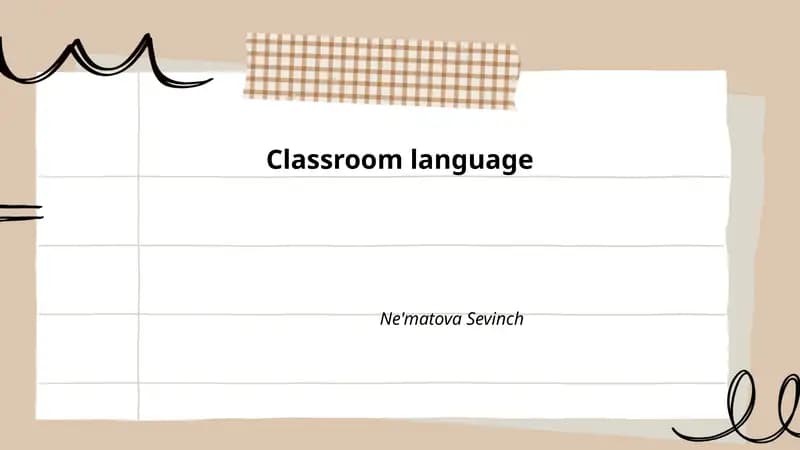Classroom language