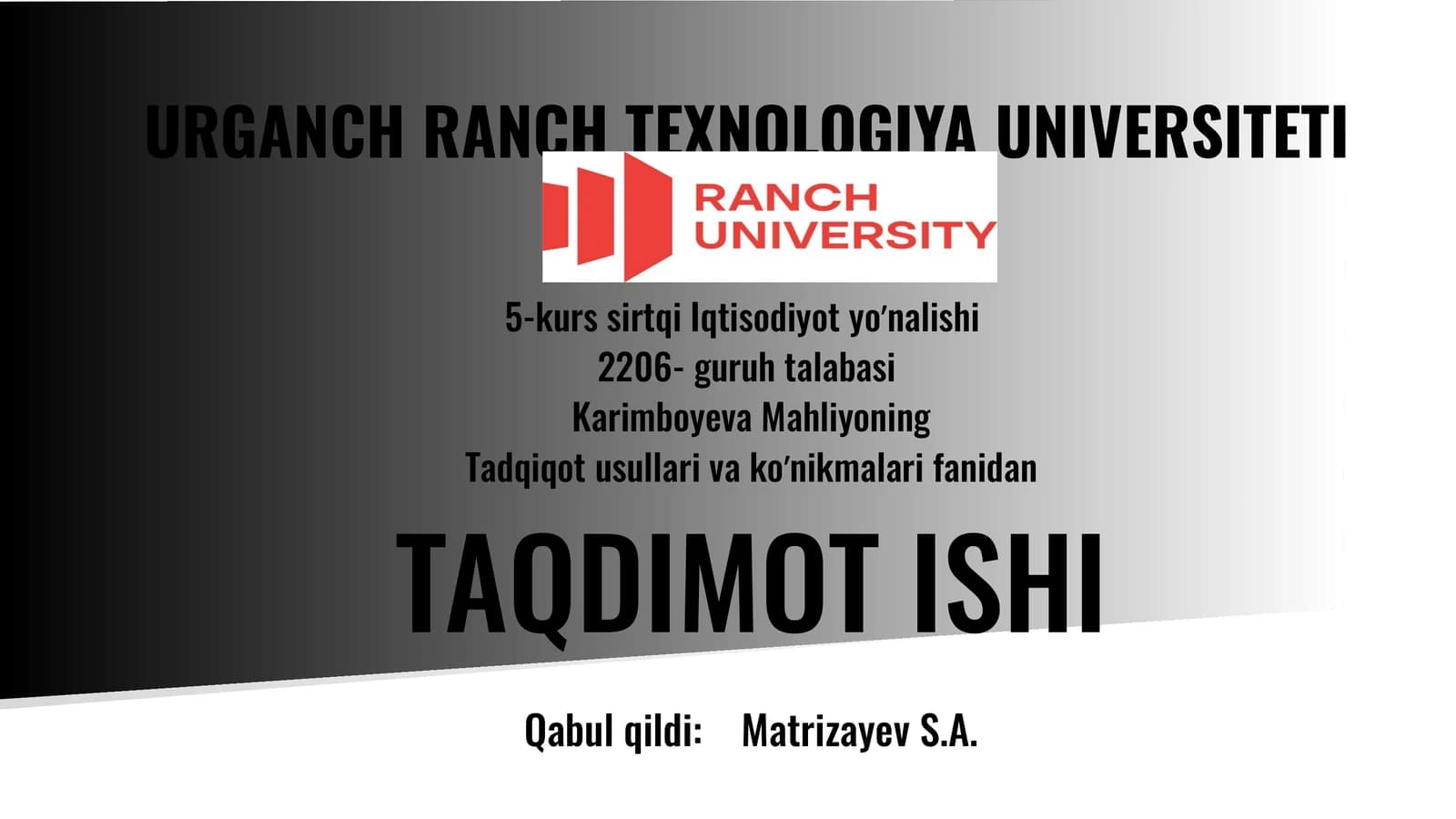 Tadqiqotning tayyorgarlik bosqichi va ish rejasini tuzish