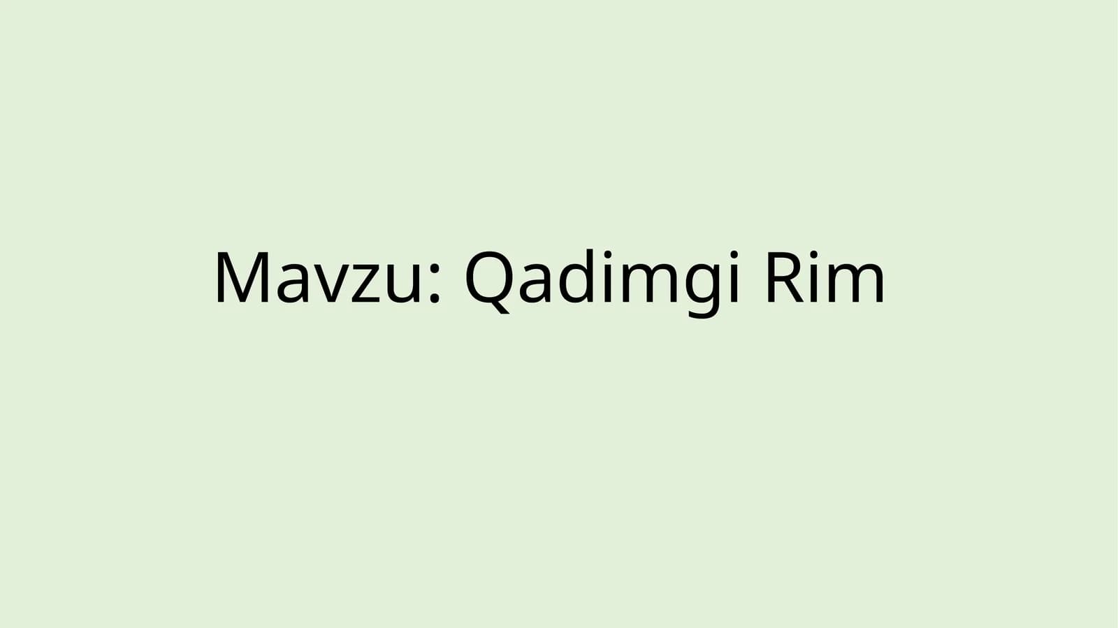 Qadimgi Rim