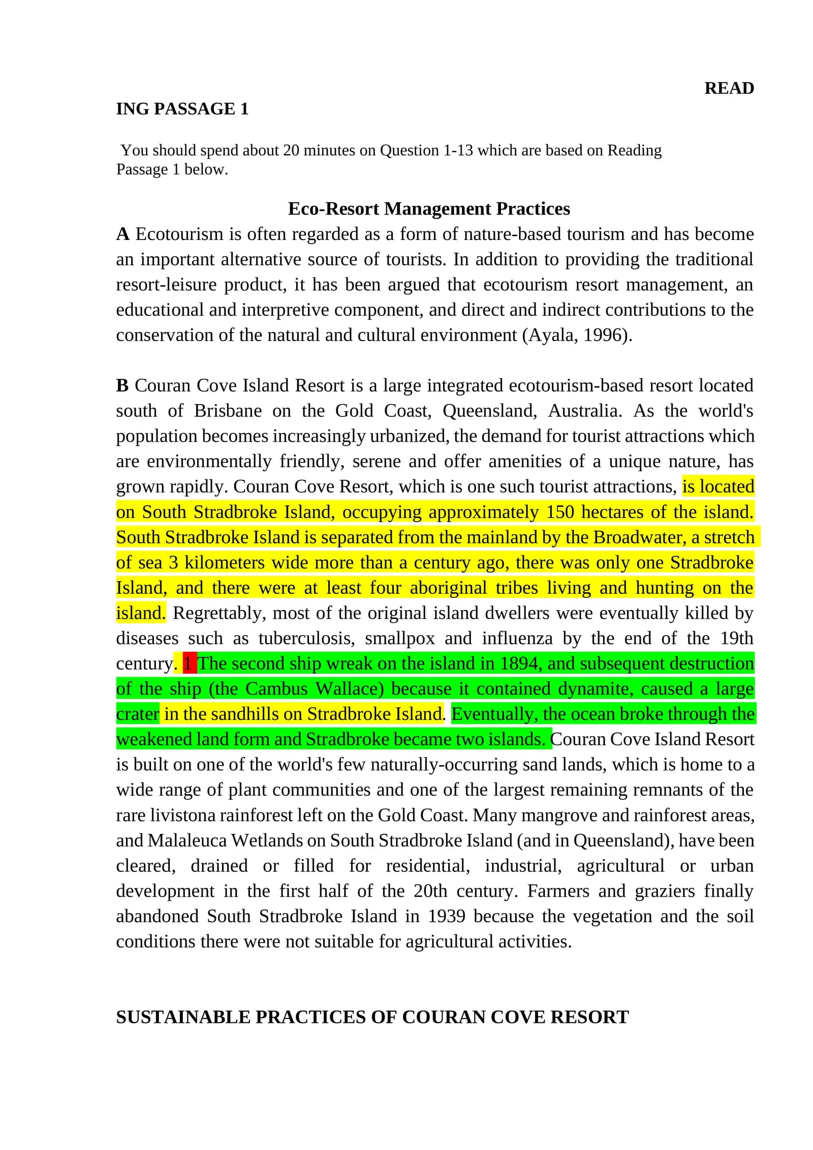 Eco-Resort Management Practices