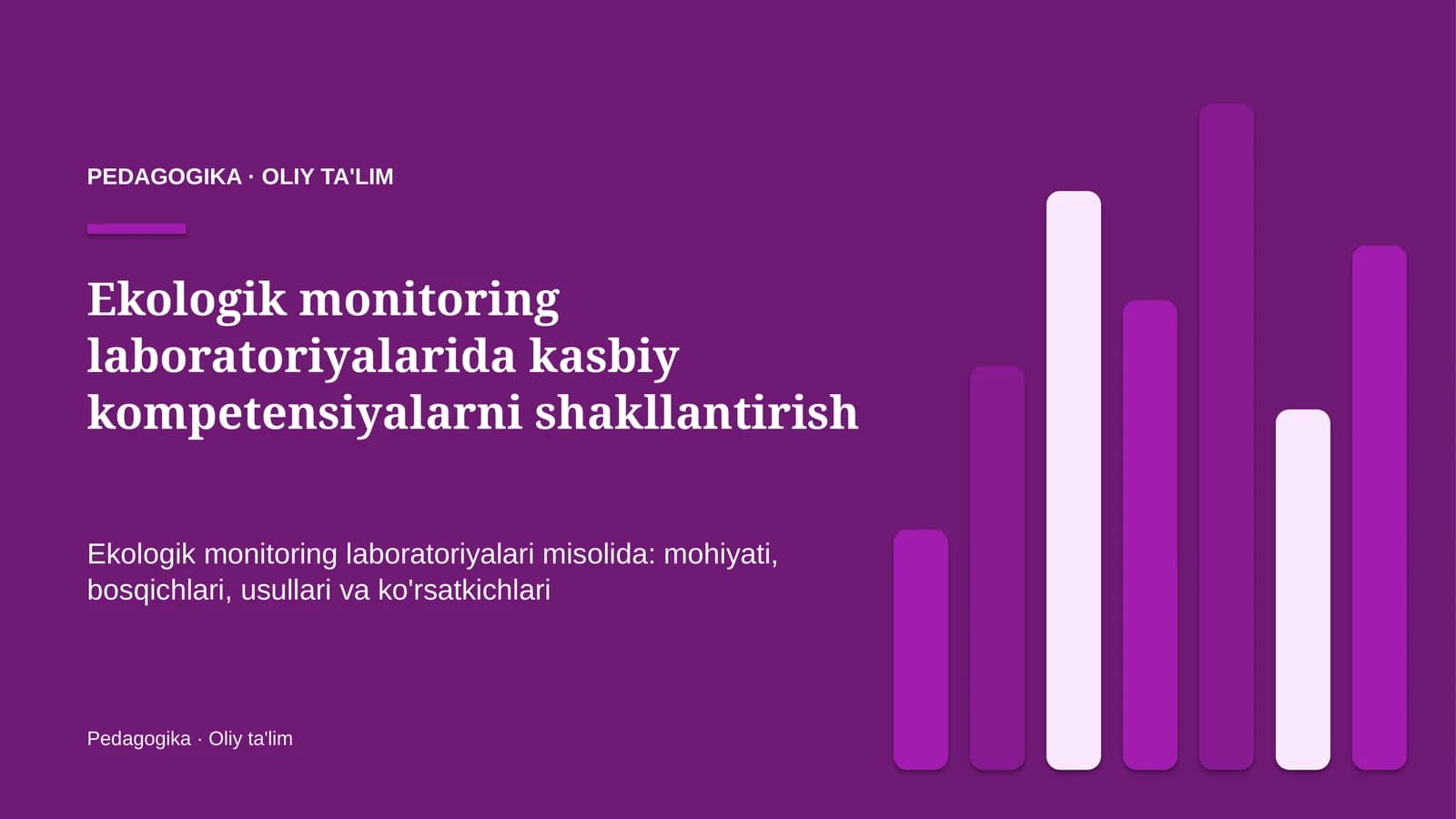 ekologik monitoring laboratoriyalarida kasbiy kompetensiyalarni shakllantirish 4507