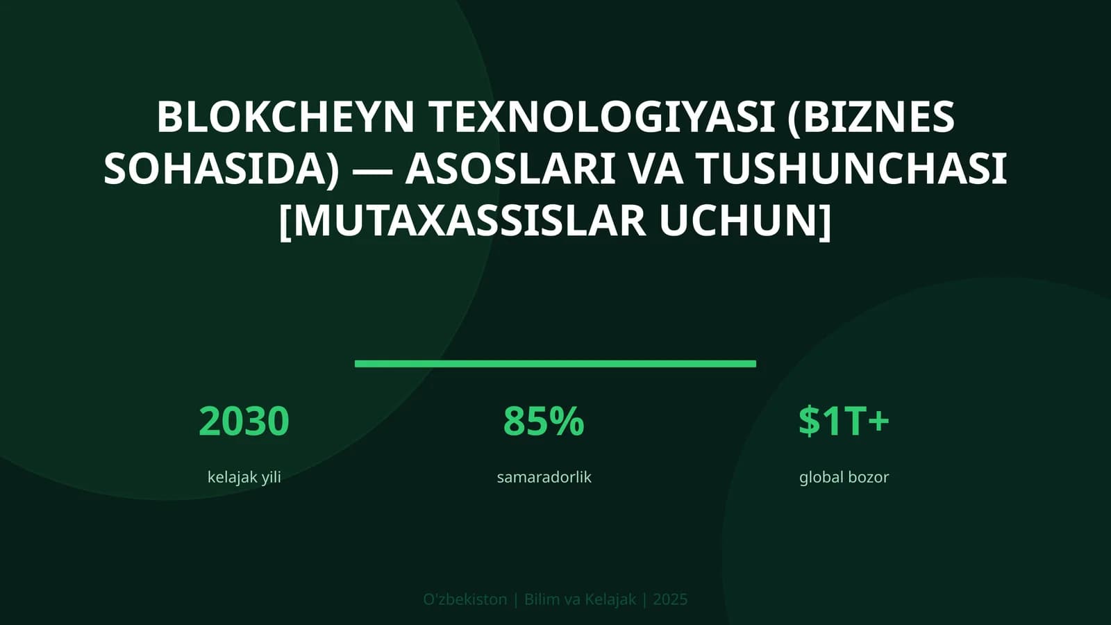 Blokcheyn texnologiyasi (biznes sohasida) — asoslari va tushunchasi [mutaxassislar uchun]