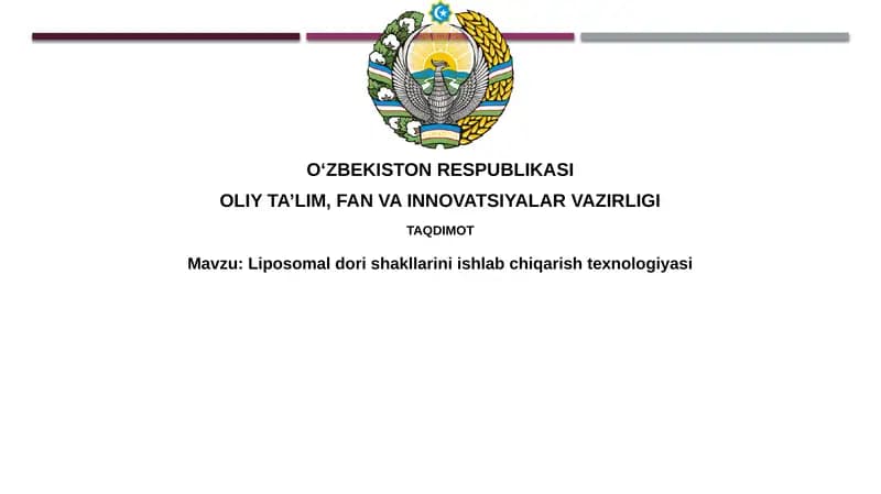 Liposomaldor ishlab chiqarish texnologiyasi