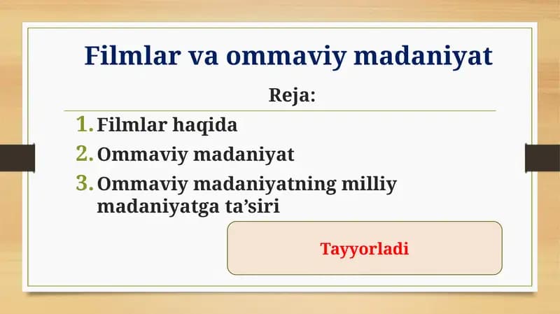 Filmlar va ommaviy madaniyat