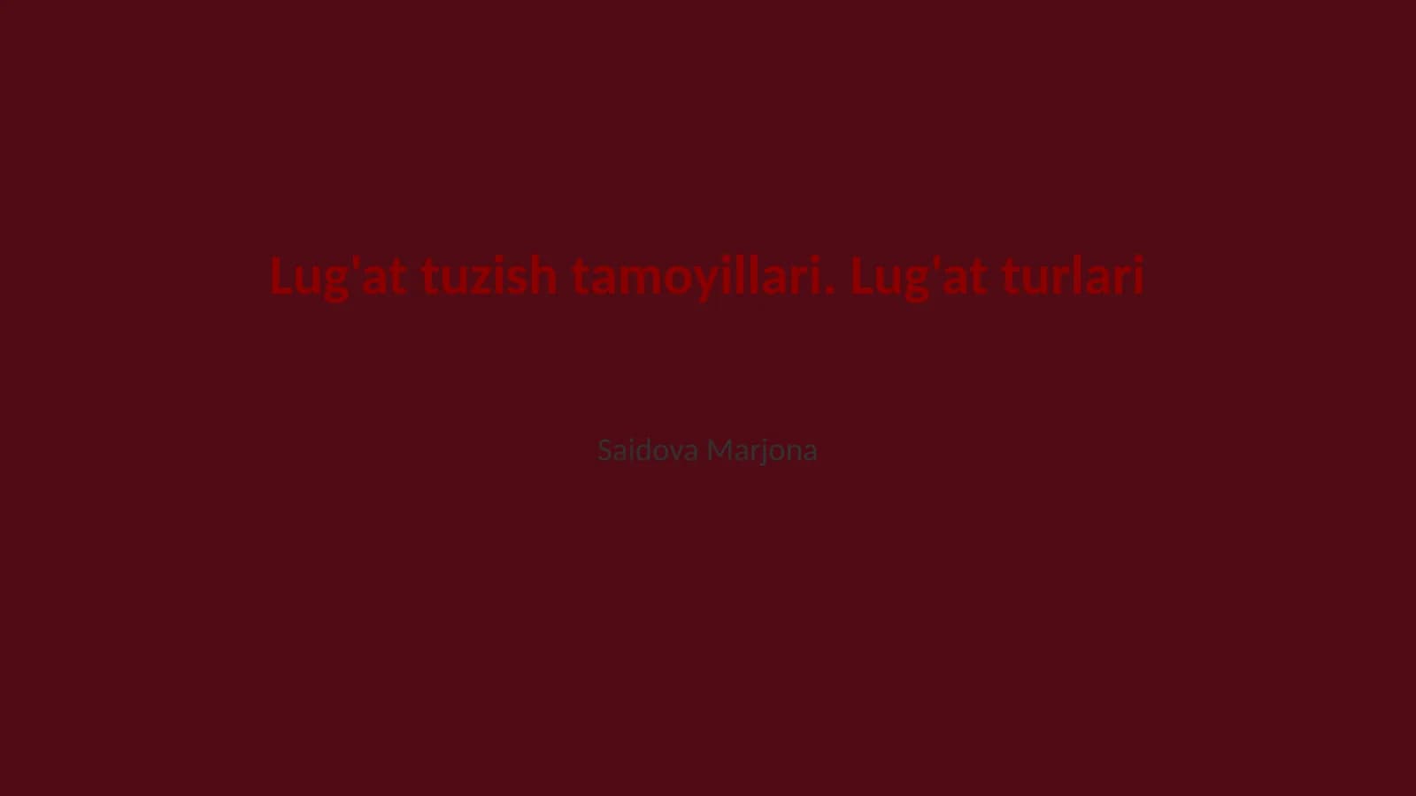 Lug'at tuzish tamoyillari