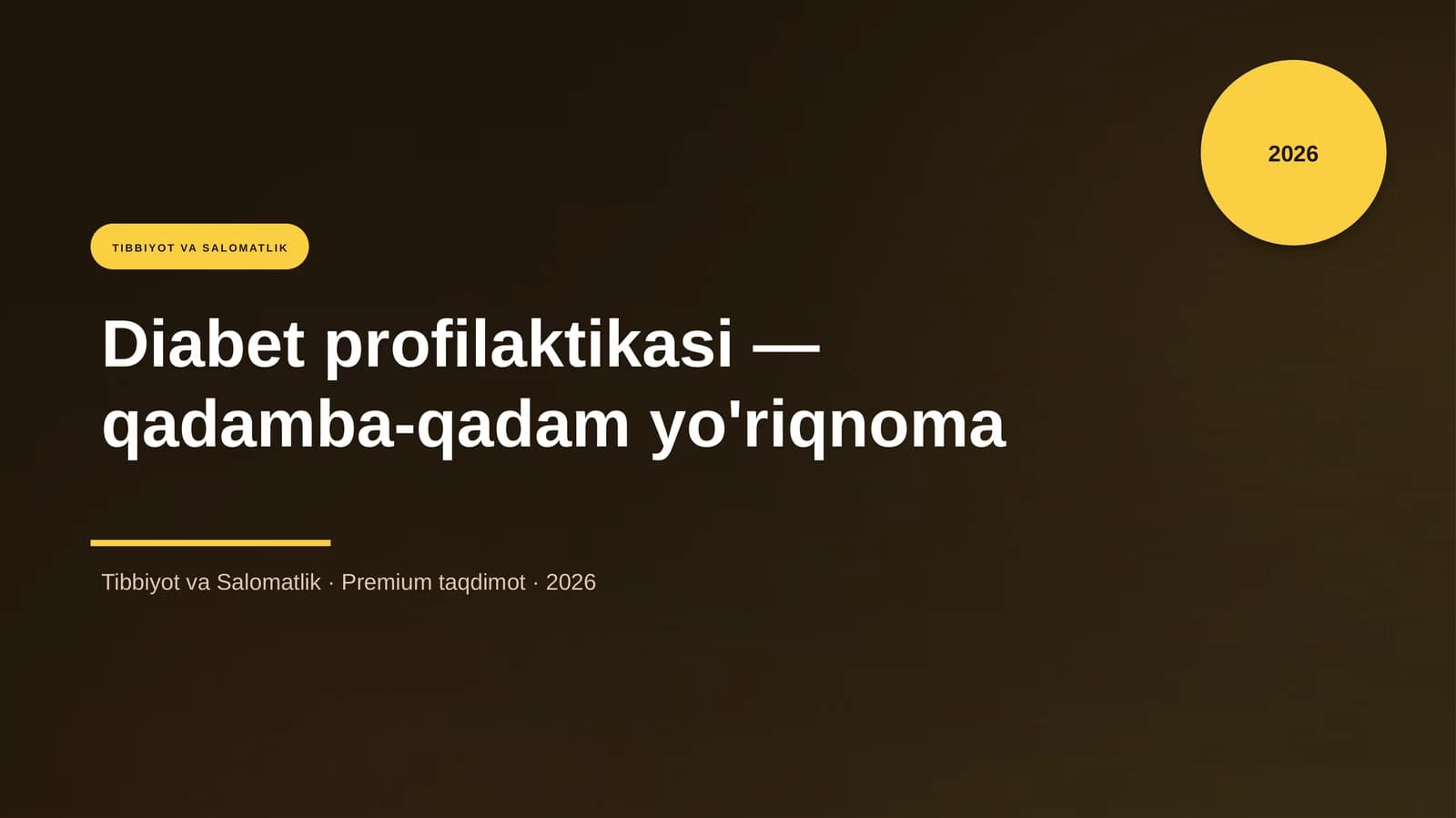 Diabet profilaktikasi — qadamba-qadam yo'riqnoma