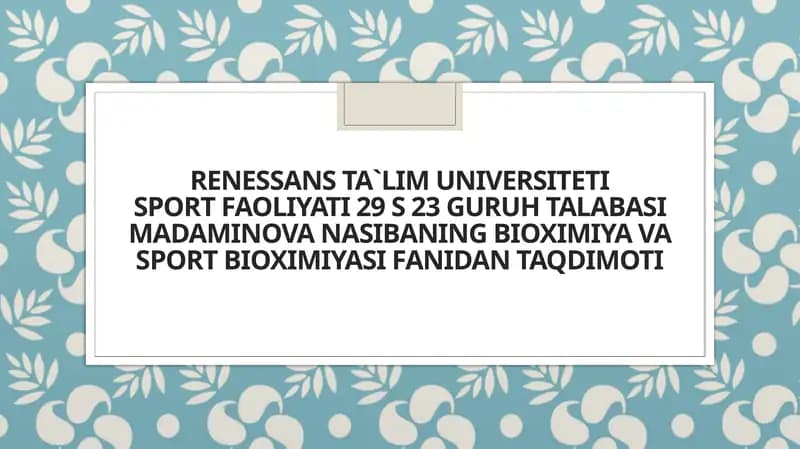 Jismoniy yuklama vaqtida metabolizmda ro'y beradi
