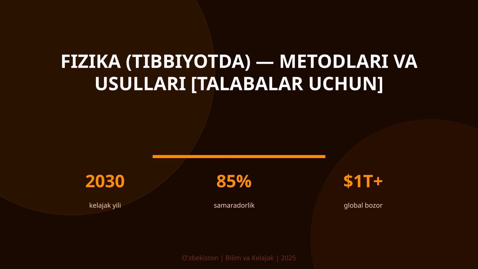 Fizika (tibbiyotda) — metodlari va usullari [talabalar uchun]