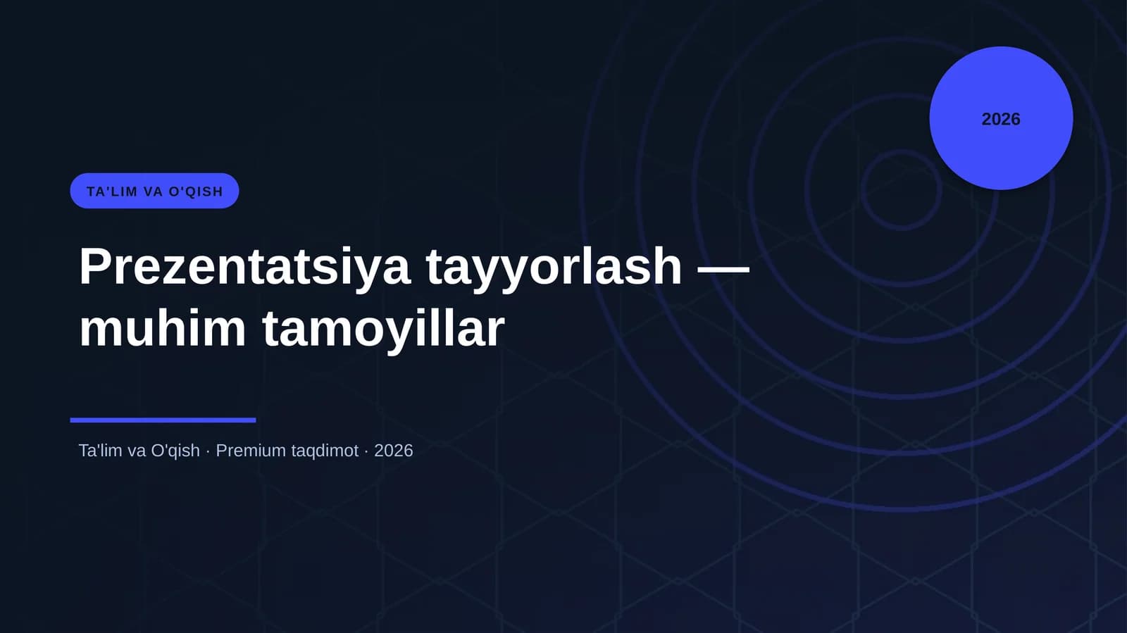 Prezentatsiya tayyorlash — muhim tamoyillar