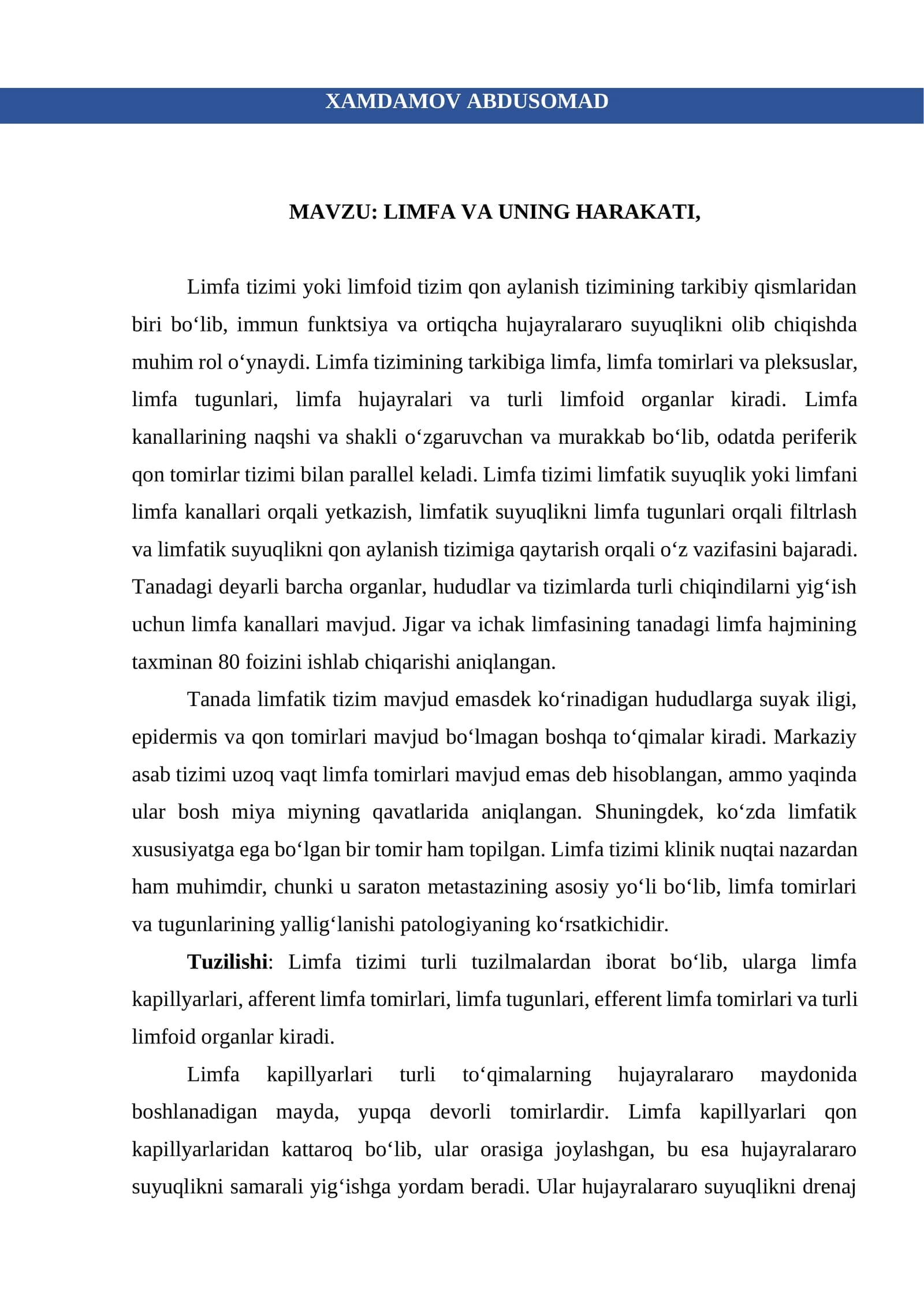 LIMFA SISTEMASI